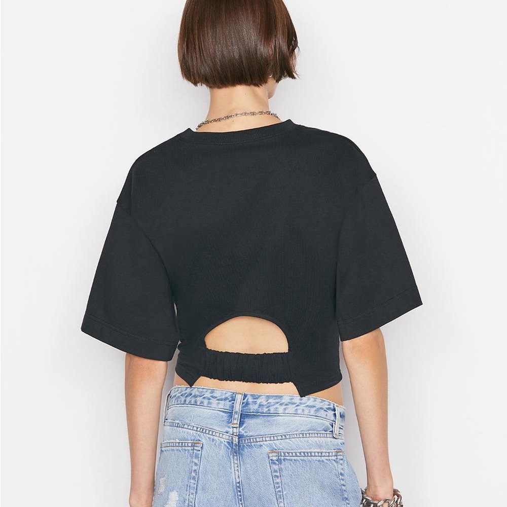 Frame Black Cutout Top Elastic Waist Size M New